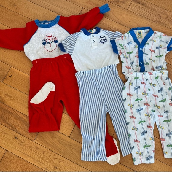 6 pc Vintage 1980’s 2pc snap Pajama sets size 2t - Picture 5 of 7
